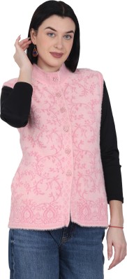 chatanya Self Design High Neck Casual Women Pink Sweater