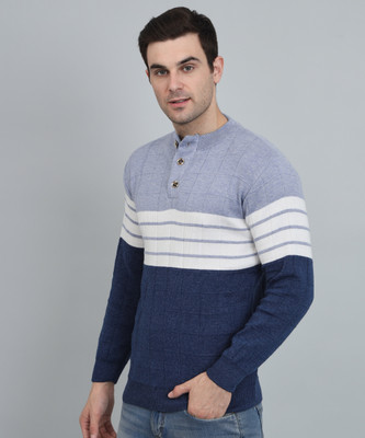 WILLEY Striped, Colorblock Round Neck Casual Men Multicolor Sweater