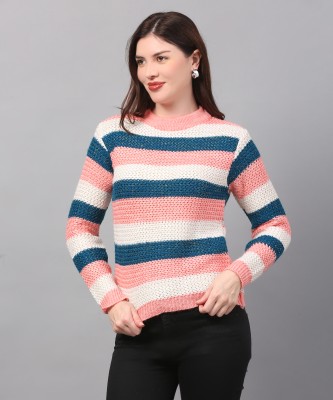 The Sleep Intimo Woven Round Neck Casual Women Pink, Multicolor Sweater