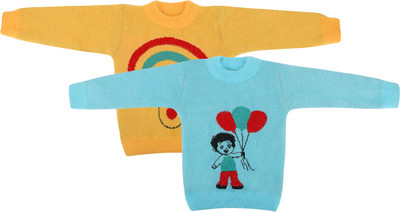ANIXA Graphic Print Round Neck Casual Baby Boys & Baby Girls Multicolor Sweater