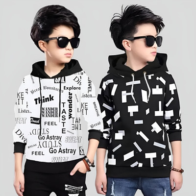 Ticoss Printed Hooded Neck Casual Boys Multicolor Sweater