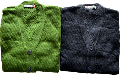 Shunit creation Solid V Neck Formal Women Green, Black Sweater