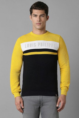 LOUIS PHILIPPE Graphic Print Round Neck Casual Men Multicolor Sweater