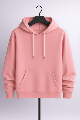 Ashkart Solid Hooded Neck Casual Men Pink Sweater