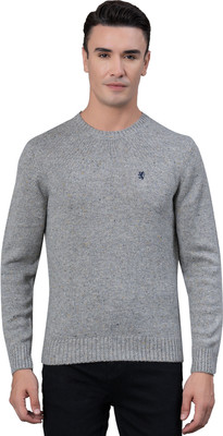 RED TAPE Self Design Round Neck Casual Men Grey Sweater