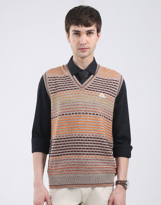 MONTE CARLO Self Design V Neck Casual Men Multicolor Sweater