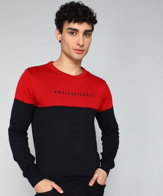 WROGN Colorblock Round Neck Casual Men Multicolor Sweater