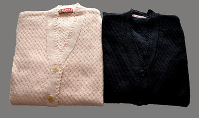 Shunit creation Self Design V Neck Lounge Wear Women Beige, Purple Sweater