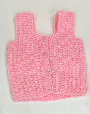 ANVITKAONLINE HUB Self Design Square Neck Formal Baby Boys & Baby Girls Pink Sweater