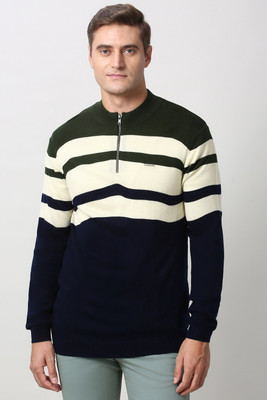 PETER ENGLAND Striped Round Neck Casual Men Multicolor Sweater