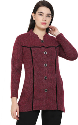 chatanya Solid V Neck Party Women Purple Sweater