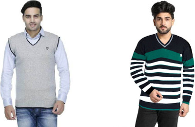 AAVYARA Solid V Neck Casual Women Multicolor Sweater
