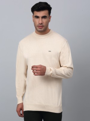 CANTABIL Solid High Neck Casual Men Beige Sweater