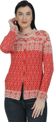 chatanya Colorblock Round Neck Casual Women Beige Sweater