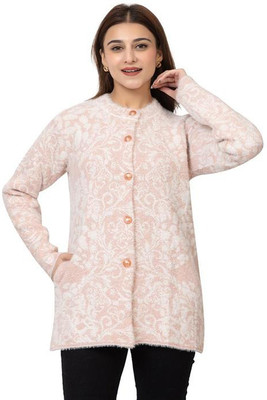 Dodge Graphic Print Round Neck Casual Women Pink Sweater