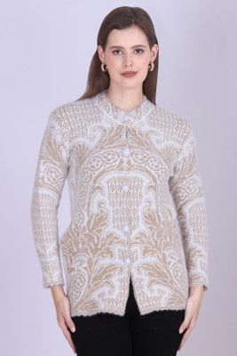 Barstow Woven, Self Design Round Neck Casual Women Multicolor Sweater