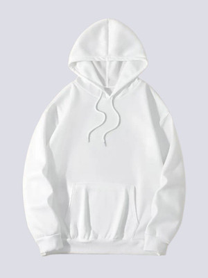 BUCKBARRY Solid Hooded Neck Casual Men White Sweater