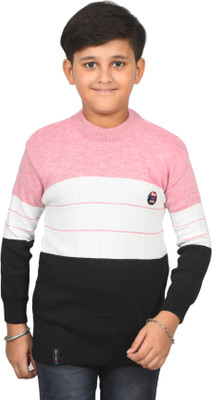 BADOS Colorblock Round Neck Casual Boys Multicolor Sweater