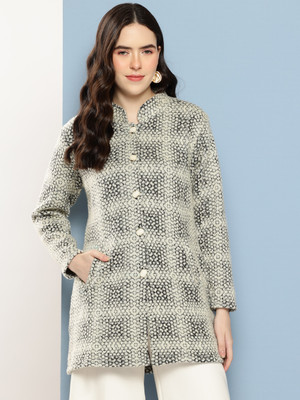 Roadster Checkered Collared Neck Casual Women Yellow Sweater
