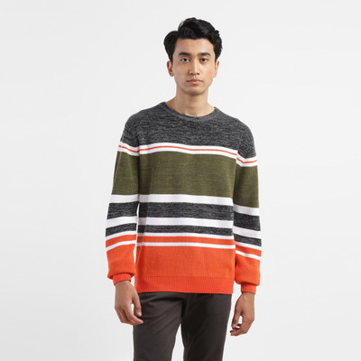 LEVI'S Striped Crew Neck Casual Men Multicolor Sweater