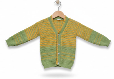 The Mom Creators Solid V Neck Casual Baby Boys & Baby Girls Light Blue Sweater