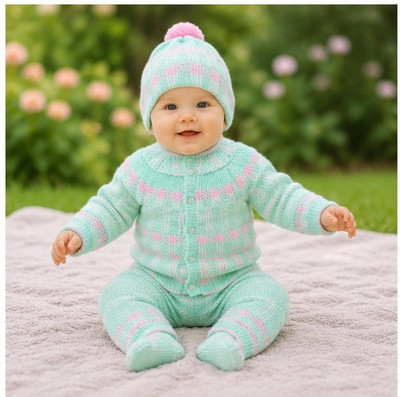 LALWANI BROTHERS Self Design Round Neck Casual Baby Boys & Baby Girls Multicolor Sweater