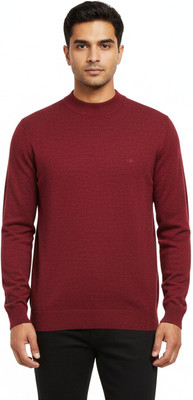 VOMAZO Solid Turtle Neck Casual Men Red Sweater