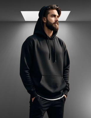 DAPPERS THREADS Solid Round Neck Casual Men Black Sweater