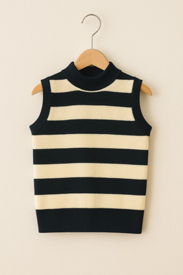 Elefantino Striped Round Neck Casual Baby Boys & Baby Girls Blue, Beige Sweater