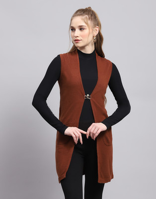 MONTE CARLO Solid Casual Women Brown Sweater