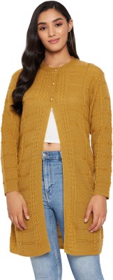 CLAPTON Solid Round Neck Casual Women Yellow Sweater