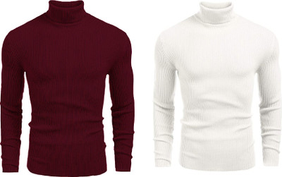 FREAKS Solid High Neck Casual Men Multicolor Sweater