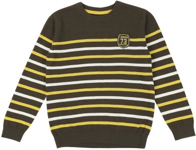 Pepe Jeans Striped Crew Neck Casual Boys Green Sweater