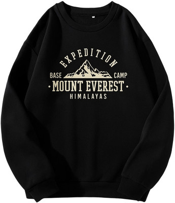 Saigarments Printed Round Neck Formal Men Black Sweater