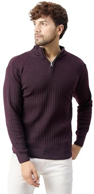 Maltifas Solid Turtle Neck Casual Men Maroon Sweater