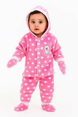 Tarishii Animal Print Collared Neck Casual Baby Boys & Baby Girls Reversible Pink Sweater