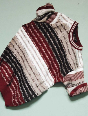 ssz Self Design Round Neck Casual Men Red, Black, White Sweater