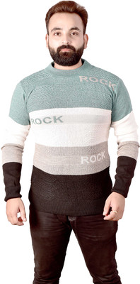 AYUB FASHION Colorblock Round Neck Casual Men Reversible Grey Sweater