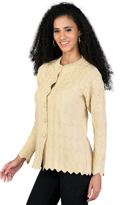 lady willington Embroidered Crew Neck Casual Women Brown Sweater