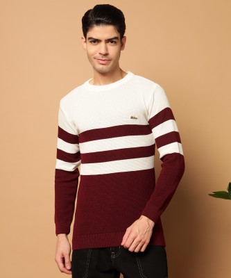 MORKEL Striped Round Neck Casual Men Multicolor Sweater