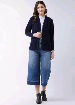 Speech Solid V Neck Casual Women Grey Sweater