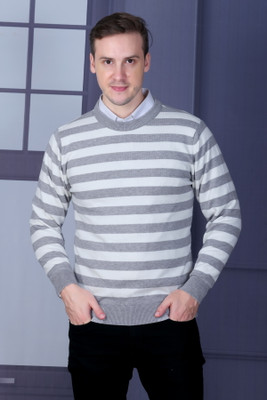DZANT Striped Round Neck Casual Men Multicolor Sweater