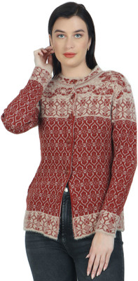 chatanya Colorblock Round Neck Casual Women Beige Sweater