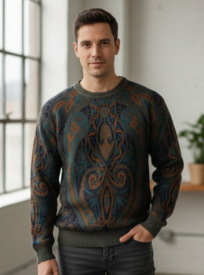 Carta Solid Round Neck Casual Men Multicolor Sweater