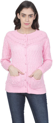 Hautemoda Solid Round Neck Casual Women Pink Sweater