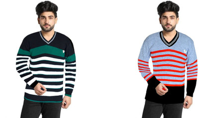 AAVYARA Solid V Neck Casual Women Multicolor Sweater
