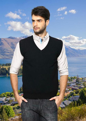 jorden4u Solid V Neck Casual Men Black Sweater