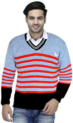 Parth Fashion Woven V Neck Casual Men Multicolor Sweater