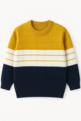 Nimbran Colorblock Round Neck Casual Boys & Girls Multicolor Sweater