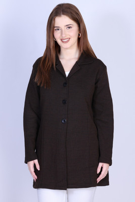Urban Warms Solid Collared Neck Casual Women Black Sweater